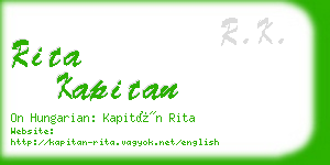 rita kapitan business card